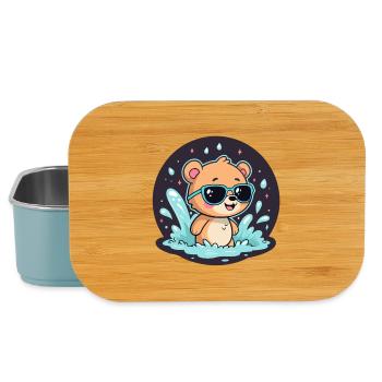 Schicker Surferbär mit blauer Brille - Lunch Box - Hellblau - Vorne