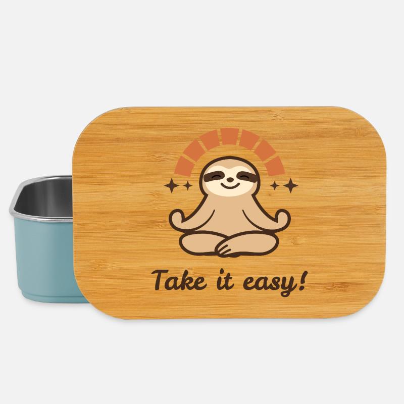 Take it easy – Relaxed Faultier Design - Lunch Box - Hellblau