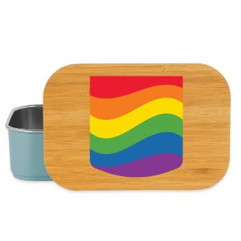 Rainbow Wave Pride Flag Minimal Design - Lunch Box - light blue - Front