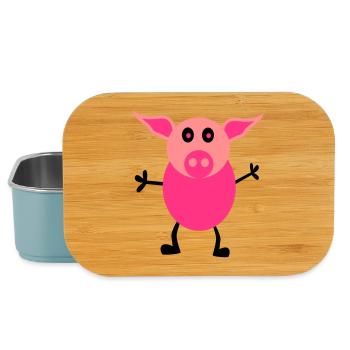 Schweine Männchen - Lunch Box - Hellblau - Vorne