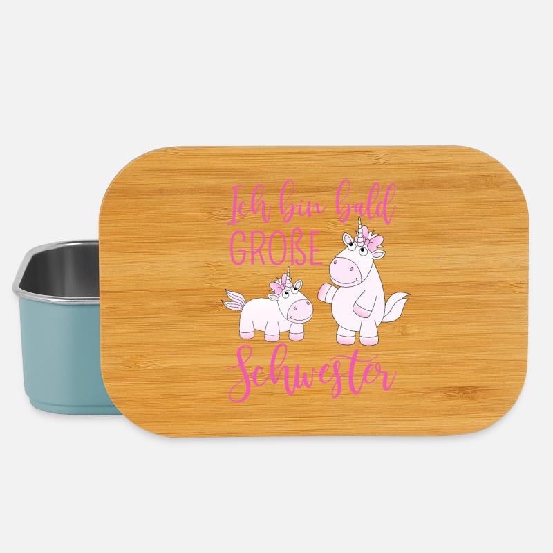 Ich bin bald große Schwester Einhorn - Lunch Box - Hellblau