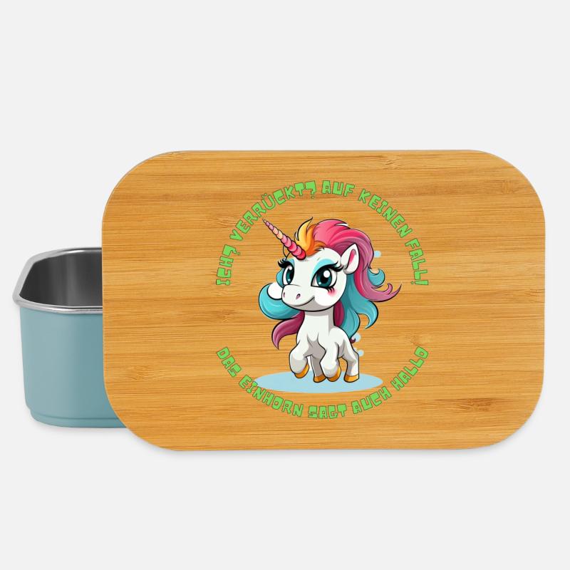 Cute Unicorn Saying - Lunch Box - light blue