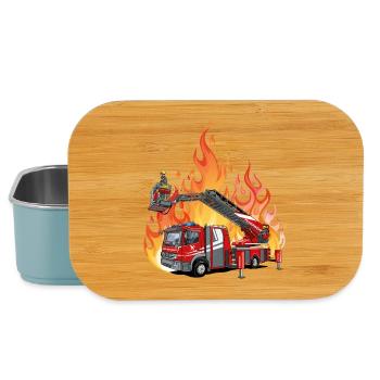 Fire brigade and flames - Lunch Box - light blue - Front