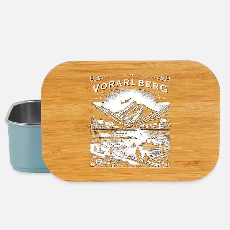Vorarlberg Design - Berge, See und Kinder - Lunch Box - Hellblau
