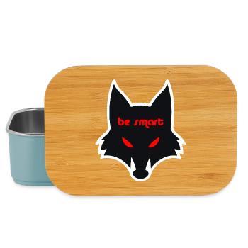 Düstere Wolfgrafik mit Botschaft - Lunch Box - Hellblau - Vorne