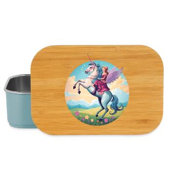 Illustration de cavalier de licorne magique - Boîte à goûter - bleu pâle - Devant