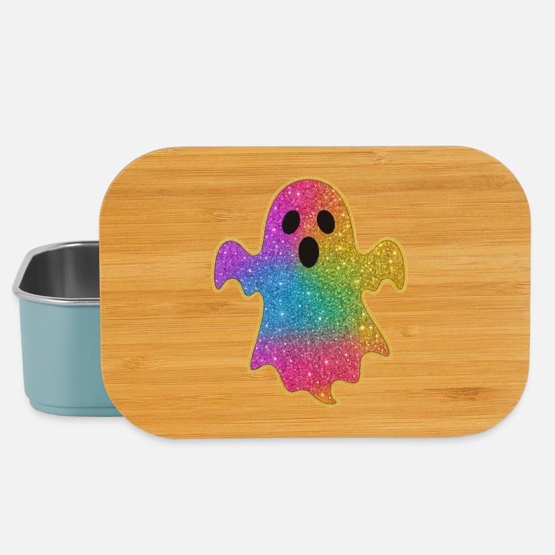 Halloween-Regenbogen Glitzer Geist - Lunch Box - Hellblau