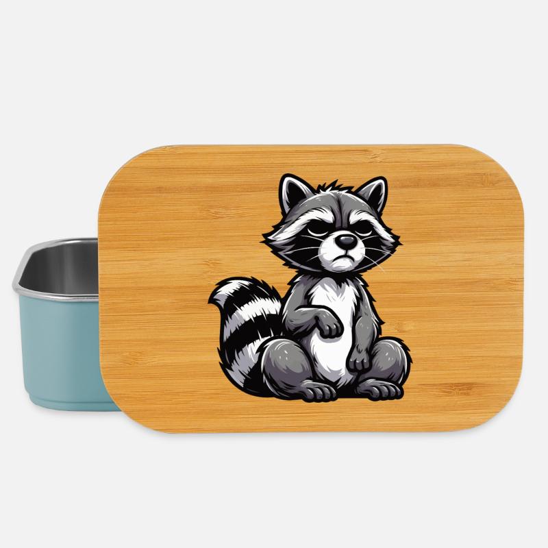 Waschbär Waschbären Waldtier lustiger Waschbär - Lunch Box - Hellblau