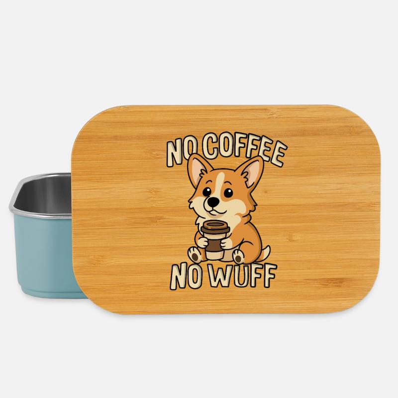 Kaffee Corgi – No Coffee No Wuff - Lunch Box - light blue