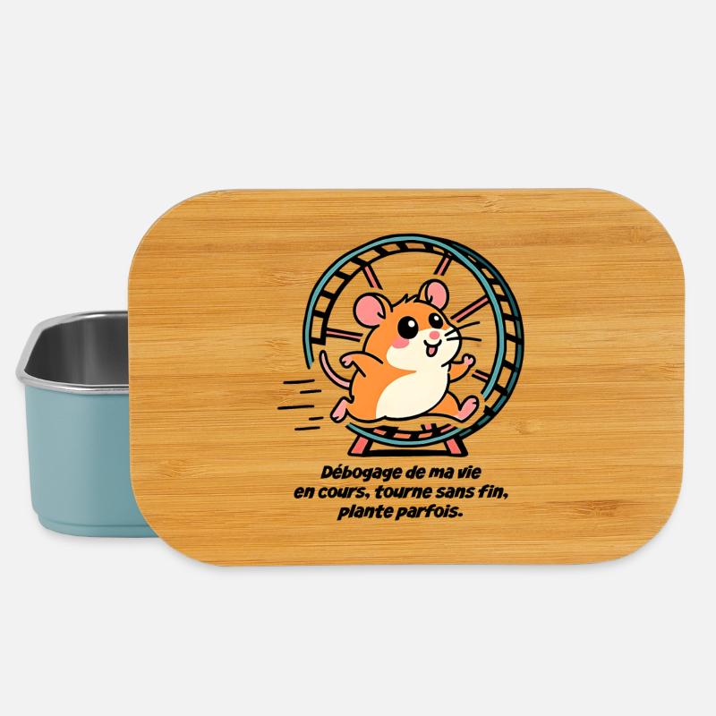 Hamster läuft in seinem Rad - Lunch Box - Hellblau