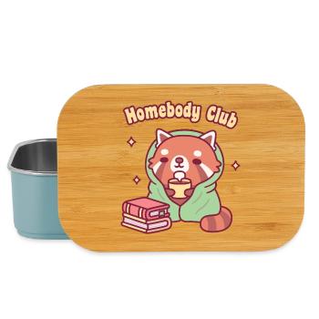 Club des pandas rouges mignons et familiers - Boîte à goûter - bleu pâle - Devant