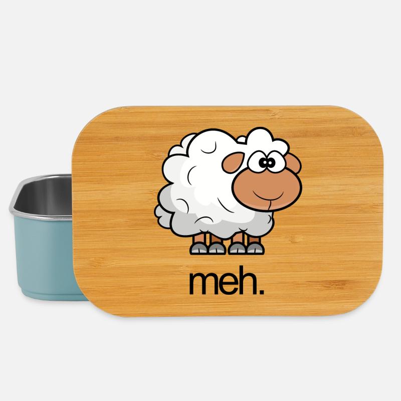Illustration de moutons avec citation - Boîte à goûter - bleu pâle