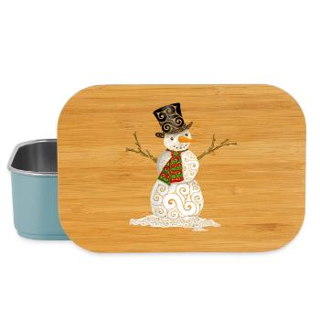Glücklicher wirbelnder Schneemann - Lunch Box - Hellblau - Vorne