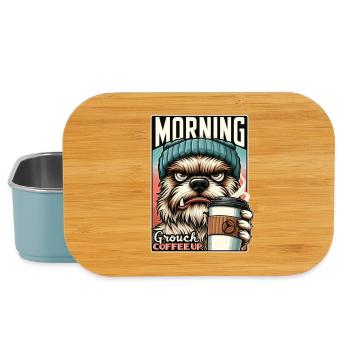 Morgenmuffel, Morgens erstmal Kaffee - Lunch Box - Hellblau - Vorne