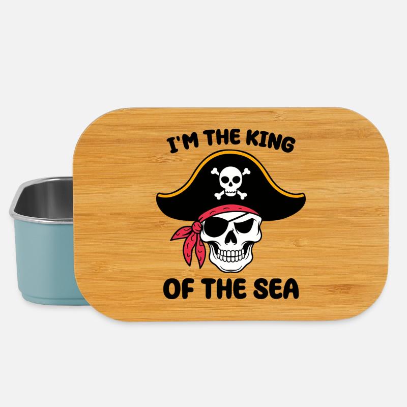 Crâne de pirate avec cache-œil - Boîte à goûter - bleu pâle