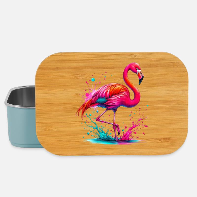 Flamingo - Lunch Box - Hellblau