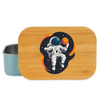 Astronaut Playing Basketball in Space - Fun design - Lunch Box - light blue - Front