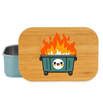 Niedlicher flammender Mülleimer - Lunch Box - Hellblau - Vorne