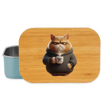 Grimmige Katze Kaffee Morgenmuffel - Lunch Box - Hellblau - Vorne