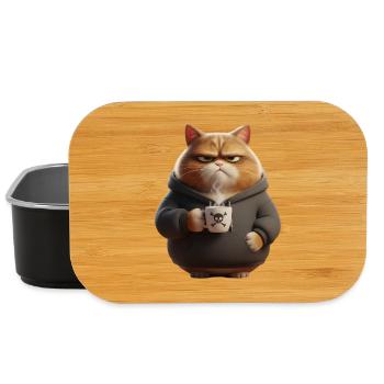 Grim Cat Coffee Morning Grouch - Lunch Box - black - Front