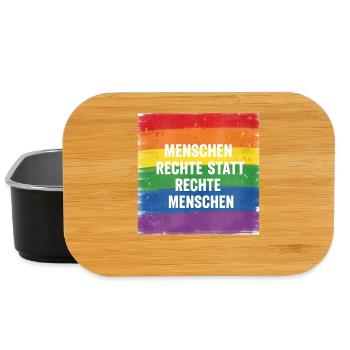 Pride Design: Human rights instead of right-wing people - Lunch Box - black - Front