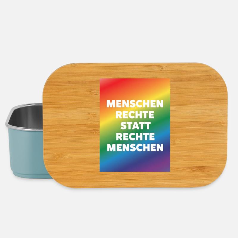 Menschenrechte statt Hass und Hetze - Lunch Box - Hellblau