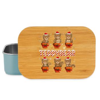 Ours en peluche de Noël dans un pack cadeau - Boîte à goûter - bleu pâle - Devant