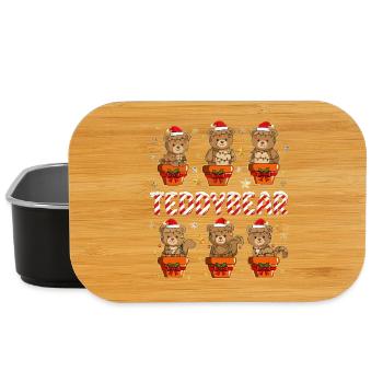 Christmas teddy bear in a gift package - Lunch Box - black - Front