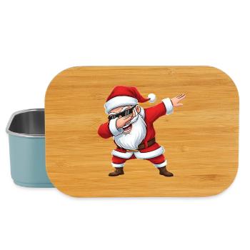 Dessin animé du Père Noël Cool Dabbing - Boîte à goûter - bleu pâle - Devant