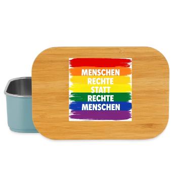 Human rights instead of right-wing people against hate - Lunch Box - light blue - Front