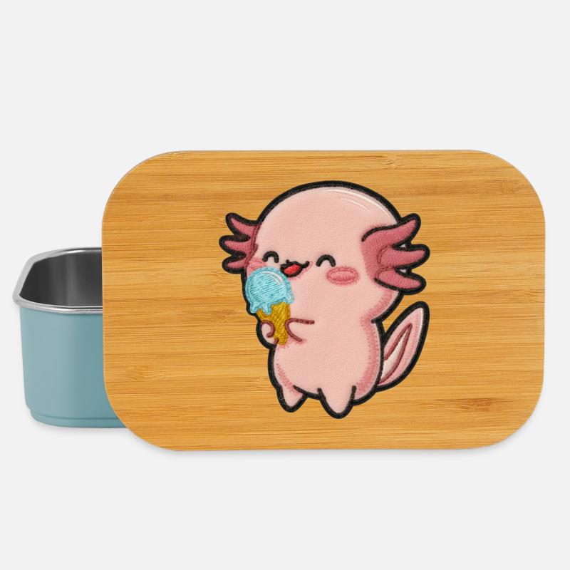 Kleiner Axolotl Eiscreme Spaß - Lunch Box - Hellblau