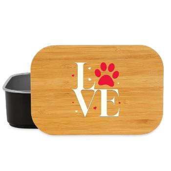 Love with a paw print - Lunch Box - black - Front
