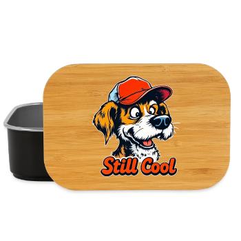Chien de dessin animé toujours cool - Boîte à goûter - noir - Devant