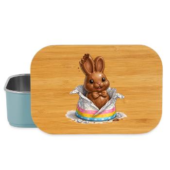 Chocolate bunny in Easter egg - Lunch Box - light blue - Front