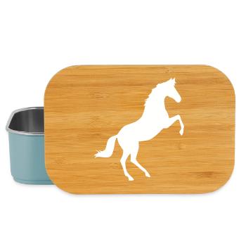 weißes Pferd Pferde Silhouetten Schattenfigur - Lunch Box - Hellblau - Vorne