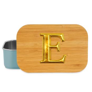 Golden E Monogram Design - Lunch Box - light blue - Front