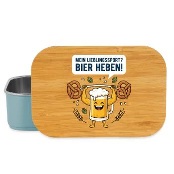 Mein Lieblingssport Bier heben lustig - Lunch Box - Hellblau - Vorne