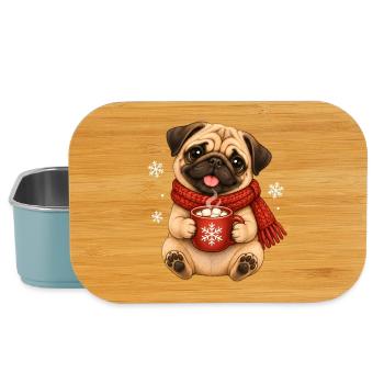 Mops Hund süßer Mops niedlicher Mops - Lunch Box - Hellblau - Vorne