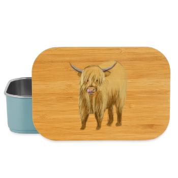 Art de la vache des Highlands - Boîte à goûter - bleu pâle - Devant
