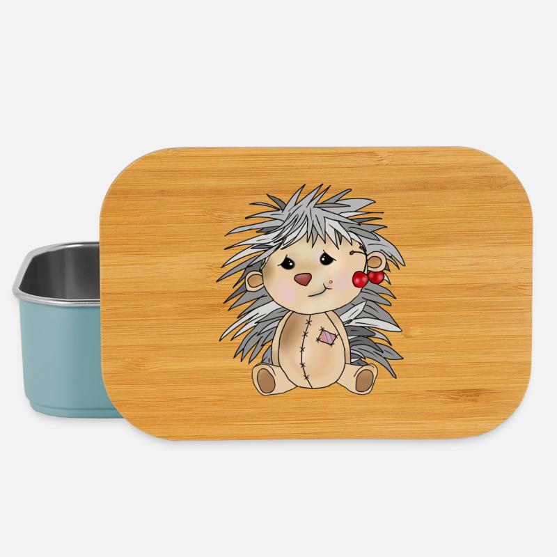 Igel mit Kirschen - Lunch Box - Hellblau
