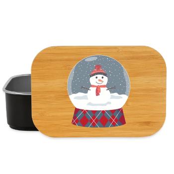 Glass ball with snowman - Lunch Box - black - Front