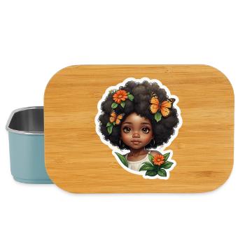Natürliche African Beauty Illustration - Lunch Box - Hellblau - Vorne