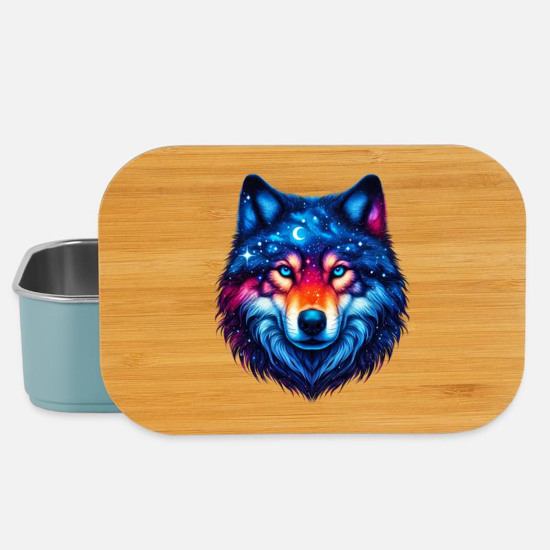 Wolf - Lunch Box - light blue