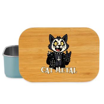 Gothischer Katzen-Metal-Design - Lunch Box - Hellblau - Vorne