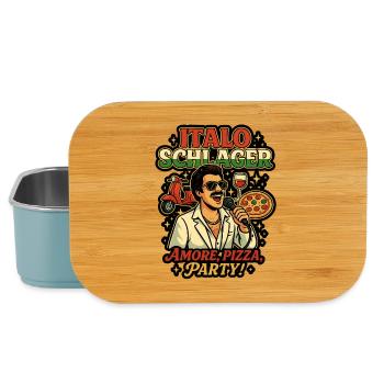 Italo Schlager Pizza Party Design - Lunch Box - Hellblau - Vorne