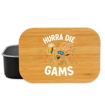 Hurray the chamois – Funny après-ski & alpine pasture saying - Lunch Box - black - Front