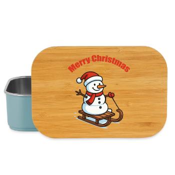Snowman Sleigh Winter - Lunch Box - light blue - Front