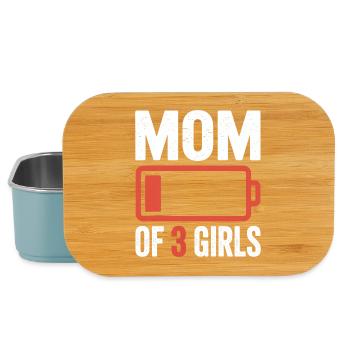 Mom of 3 Girls Battery Tee - Lunch Box - light blue - Front