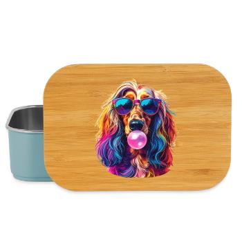 Pop Art Afghan Greyhound with Bubblegum - Lunch Box - light blue - Front