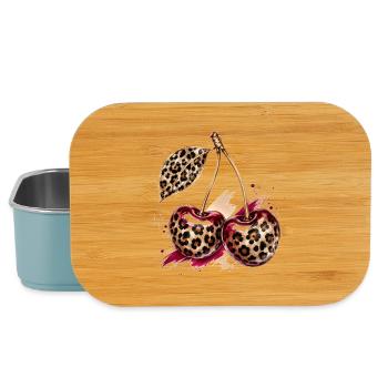Leoparden-Kirschen | Stylisches Cherry Design  - Lunch Box - Hellblau - Vorne